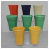 Vintage Fiesta water tumbler group, 8 mixed