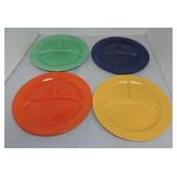 Vintage Fiesta 10 1/2" compartment plate group,