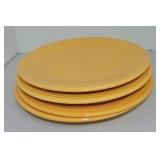 Vintage Fiesta 13" chop plate group, 4 yellow