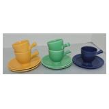 Vintage Fiesta demitasse cups & saucers,