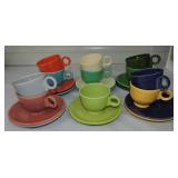 Vintage Fiesta cup & saucer group, all 11 colors
