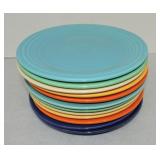 Vintage Fiesta 9" plate group, 12 mixed, some wear