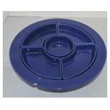 Vintage Fiesta relish tray, all cobalt, chip/