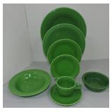 Vintage Fiesta 8 pc place setting, medium green