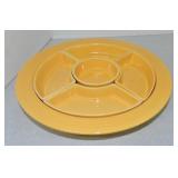 Vintage Fiesta relish tray, all yellow