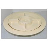 Vintage Fiesta relish tray, all ivory