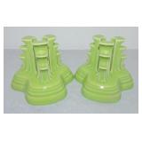 Fiesta Post 86 pair of pyramid candle holders,