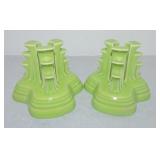 Fiesta Post 86 pair of pyramid candle holders,