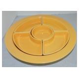 Vintage Fiesta relish tray, all yellow
