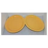 Vintage Fiesta oval platter group, 2 yellow