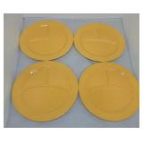 Vintage Fiesta compartment plate, 4 yellow