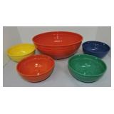 Vintage Fiesta metal 5 pc popcorn bowl set