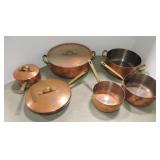 Lot of copper/brass cookware, 6 pieces