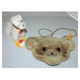 Steiff dog and bear purse