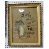 German cross stitch motto picture