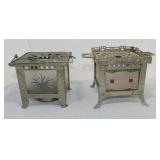 Lot of 2 tea warmers, various condition