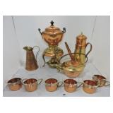 Copper and brass tea/coffee set