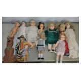 Vintage lot of assorted dolls - bisque, plastic,