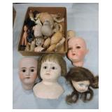 Lot of doll head and parts