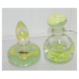 Lot of 2 paperwieght perfume bottles, one