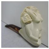 Meerschaum style erotic pipe with man and woman