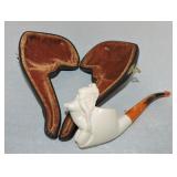 Meerschaum style erotic pipe with nude lady with