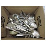 Box of silverplate flatware