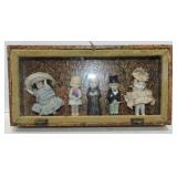 Set of Victorian bisque dolls, 4"each, in case