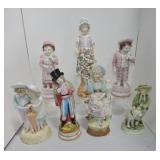 Lot of 7 bisque figures, 9 1/2 to 15", various