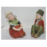 Pair of bisque figures, 8 1/2"