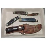 Lot of 5 old knives, various condition