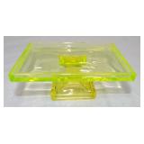 Vaseline glass Teaberry Gum display stand