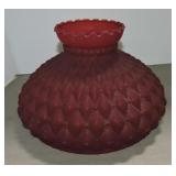 Red satin glass lamp shade, 10"d