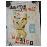 American Airlines Mexico travel poster, 40"x30"