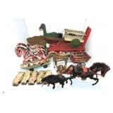 Lot of assorted wooden toys