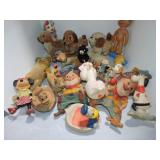 Lot of assorted stuffed animals, rubber toys,