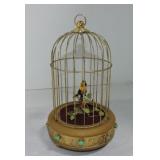German musical bird cage with bird, non working,