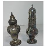 Lot of 2 silverplate sugar shakers