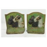 Pair of cast iron dog bookends