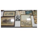 Lot of 9 framed pictures, various condition