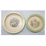 Roseville lot of 2 baby plates