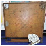 Wooden game board and stick horse