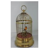 German musical bird cage with bird, non working,