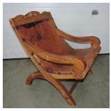 MCM armchair with leather/fiber seat