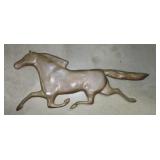 Contemporary brass wall sculpture of a horse,