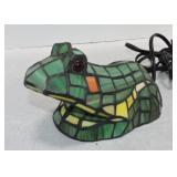 Leaded glass frog lamp