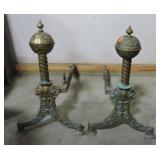 Pair of brass andirons