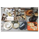 Box lot: military chocolate molds, wooden ware,