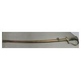 Brass sword and scabbard, some rust, no
