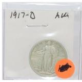1917-D Standing Liberty quarter, AU